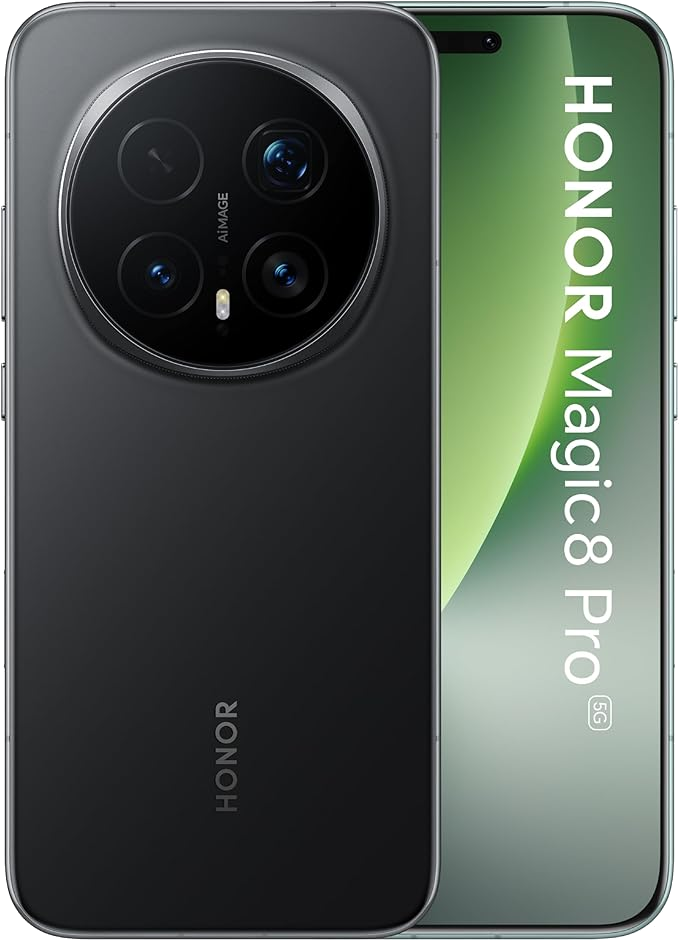 Honor Magic8 Pro angled view showing the circular AiMAGE camera module